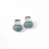 PENDIENTES PLATEADOS CON PIEDRA NATURAL EN VERDE AGUA REF: 12722