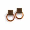 PENDIENTES COMBINADOS MADERA Y EFECTO CAREY REF: 12791