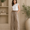 PANTALON PALAZZO RAYAS CON CINTURON REF: 8689