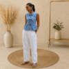 CAMISA RAYAS LAZOS CIELO CHIC LR614
