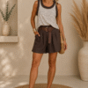 PANTALÓN CORTO BELLA CHIC CON CINTURÓN 6715