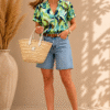 CAMISA ESTAMPADA TROPICAL REF: 2364