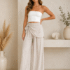 PANTALON PALAZZO CON LAZADA CRUZADA REF: 13694