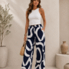 PANTALON PALAZZO ESTAMPADO MARINA REF: 1432