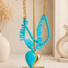 COLLAR TURQUESA BOHO CON COLGANTE DE CORAZÓN