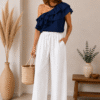 BLUSA ASIMETRICA CON VOLANTES 6587
