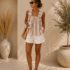 BLUSA DE RAYAS CON VOLANTES – ESTILO FRESCO Y FEMENINO 37553
