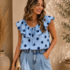 CAMISA DE LUNARES CON VOLANTES 2486