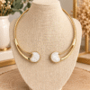 COLLAR GARGANTILLA DORADO CON DETALLES EN NACAR 5738
