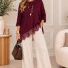 BLUSA ASIMETRICA CON ENCAJE 22353